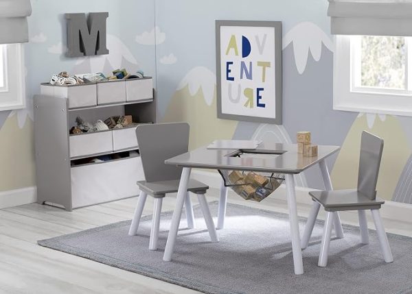 Kids Play Table and Chair Set, 4 Piece Activity Furniture Set
